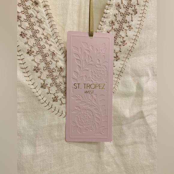 ST. TROPEZ WEST Linen Dress/Cover Up | Coastal| 100% Linen | size M | NWT - Picture 3 of 8